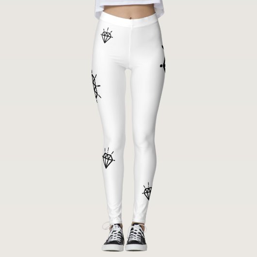 Legging Femme Diamant Noir Detailing PATRIOTE (Voorkant)