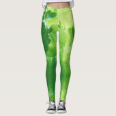 Legging Feuilles de Vigne Vertes Rêveuses (Devant)