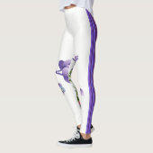 Legging Fleurie Rayée Violet (Gauche)