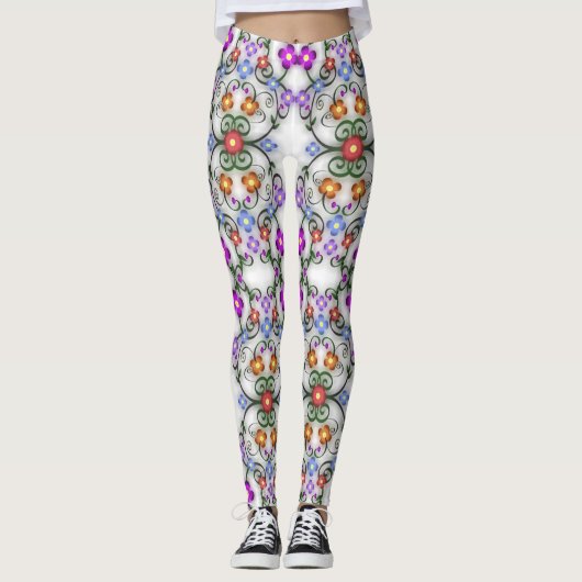 legging fleurs ornementales (Devant)
