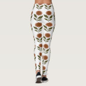 Legging floral blanc et marron (Dos)