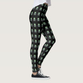 Legging Green Skull crânes noirs petits (Droite)