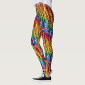 Legging imprimé léopard arc-en-ciel | Couleurs viv (Gauche)