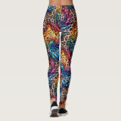 Legging imprimé léopard arc-en-ciel | Couleurs viv (Dos)
