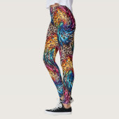 Legging imprimé léopard arc-en-ciel | Couleurs viv (Gauche)