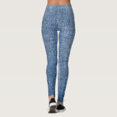 legging jeans bleu florat moderne noir chic (Dos)