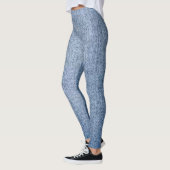 legging jeans bleu florat moderne noir chic (Gauche)