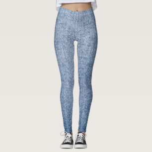 legging jeans bleu florat moderne noir chic