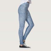 legging jeans bleu florat moderne noir chic (Droite)