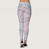 Legging Long Abstrait Violet et Rose (Achterkant)