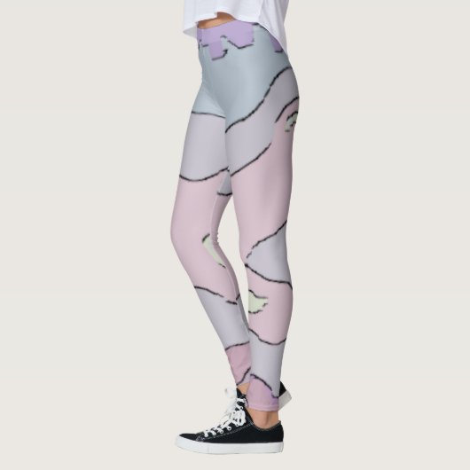 Legging Long Abstrait Violet et Rose (Links)