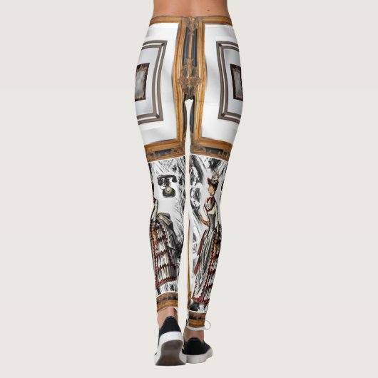 legging long blanc noir miroir adolescent (Dos)