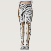 legging long blanc noir miroir adolescent (Devant)