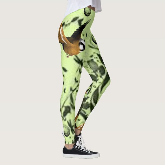 legging long en vert oiseau (Droite)
