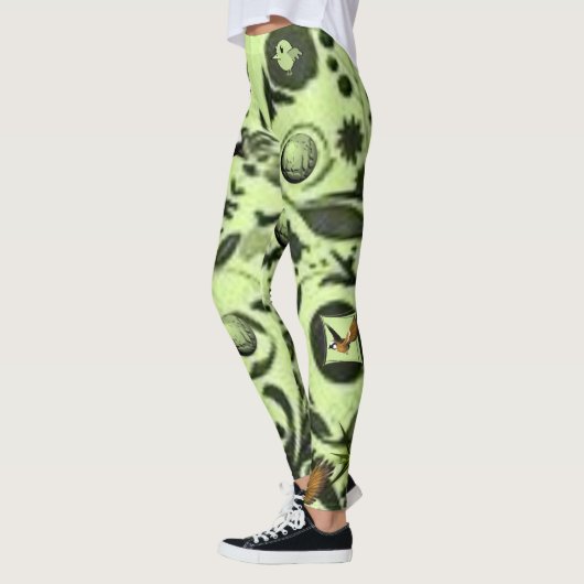legging long en vert oiseau (Gauche)