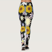 legging long fleur de tournesol assorties adolesce (Dos)