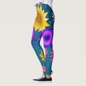 legging long fleur de tournesol assorties adolesce (Gauche)