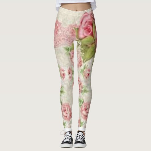 legging longue florale rose (Devant)