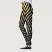 Legging Luxe Imprimé Vague Or & Noir (Gauche)