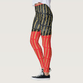 Legging mélange noir rouge doré moderne (Gauche)