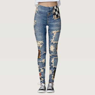 legging met een klassieke jeans ziet er