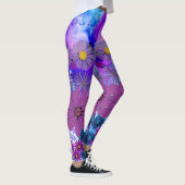 Legging Mosaic Kaleidoscope Flower Blue and Purple (Droite)