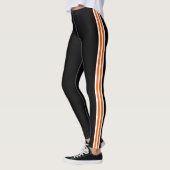 Legging noir à rayure latérale blanche orange Votr (Gauche)