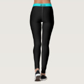 Legging noir à rayure latérale bleu sarcelle - Vos (Dos)