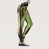 legging noir à rayures vertes pour femmes (Droite)