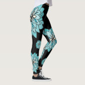Legging noir avec la conception bleue turquoise (Droite)