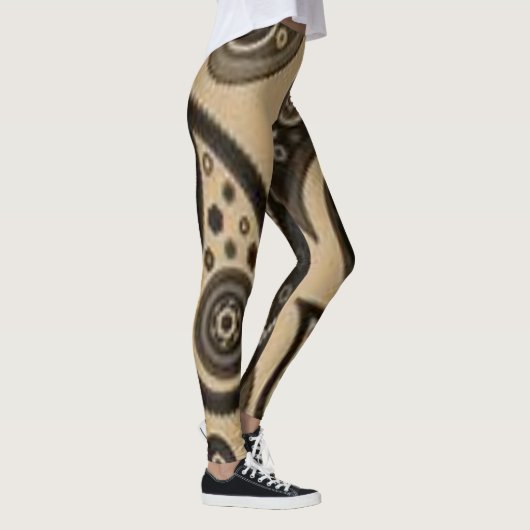 legging noir marron à motifs cachemire (Droite)