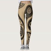 legging noir marron à motifs cachemire (Devant)