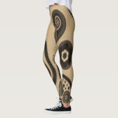 legging noir marron à motifs cachemire (Gauche)