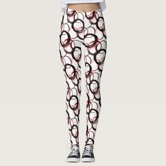 Legging Obsidienne Voile – Cercles Monochromes (Devant)