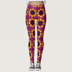 Legging pour femme à motif floral kaléidoscope