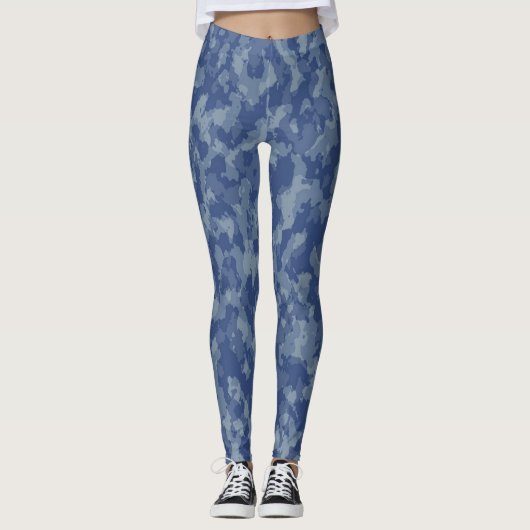 Legging pour femmes à camouflage bleu (Devant)