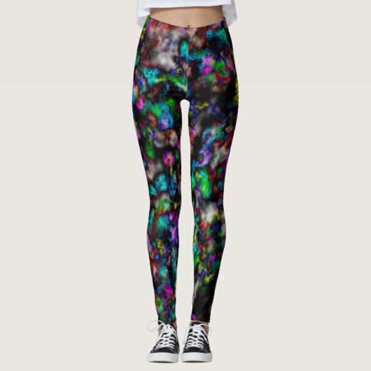Legging Résumé de Nuages de Couleur (Devant)