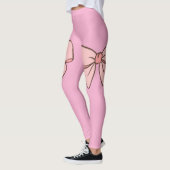 Legging rose pastel noeud papillons  (Gauche)