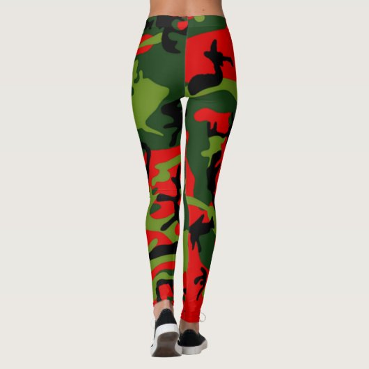 Legging rouge et vert de Camo (Dos)
