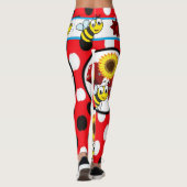 legging rouge longue adolescente abeille jaune (Dos)