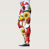 legging rouge longue adolescente abeille jaune (Gauche)