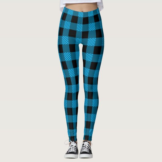 Legging Sky Blue Buffalo Plaid (Devant)