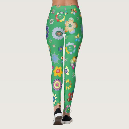Legging vert Multi fleurs (Dos)