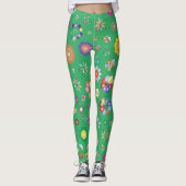 Legging vert Multi fleurs (Devant)