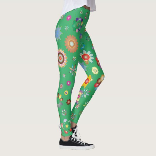 Legging vert Multi fleurs (Droite)