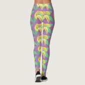 Legging Violet Motif Jaune Régime Banane (Dos)