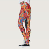 Leggings 16 bits Vilain Orange Black splatter (Gauche)