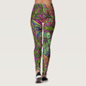 Leggings 1960 Retro Mandala Design, couleurs néon (Dos)