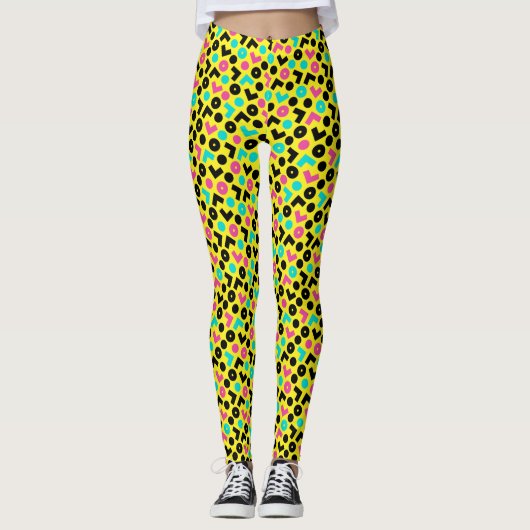Leggings 1980/90 Retro Neon Motif (Devant)