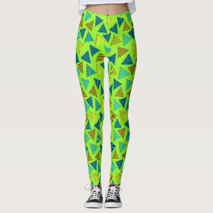 Leggings 1980/90 Retro Neon Triangles Motif